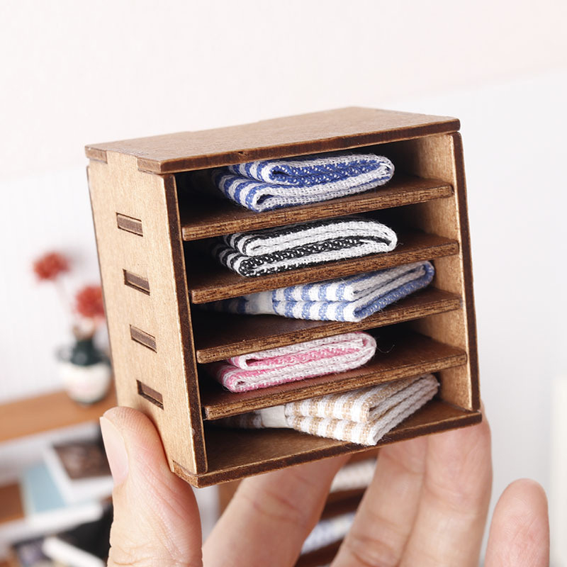 Smart Home Furniture - 1:12 Dollhouse Miniature Simulation Cloth Cabinet