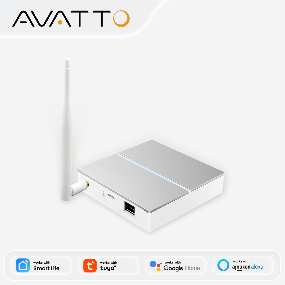 Smart Home Hub Matter - AVATTO Tuya ZigBee Gateway with Antenna