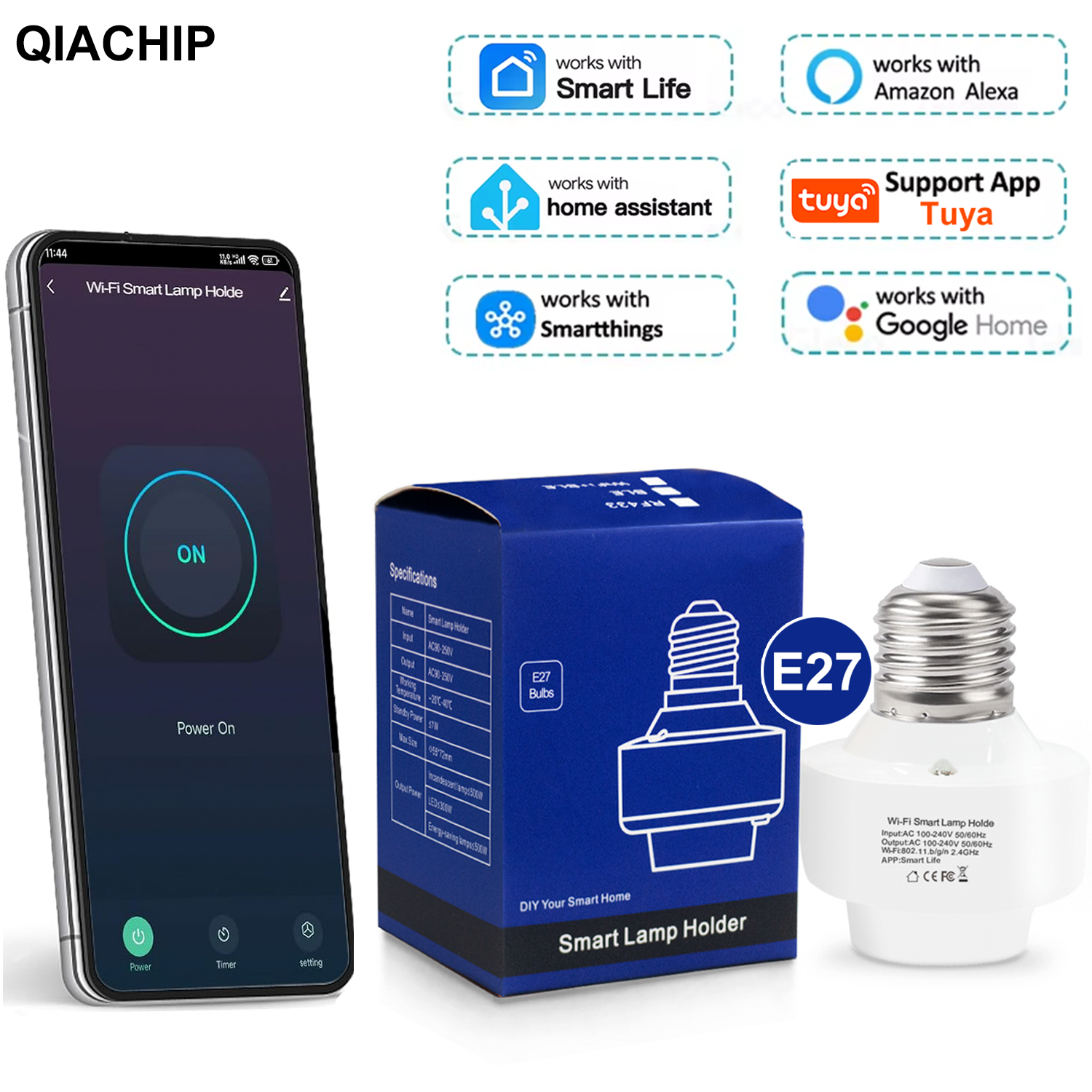 Smart Home Button - Tuya Smart E27 Socket Switch APP