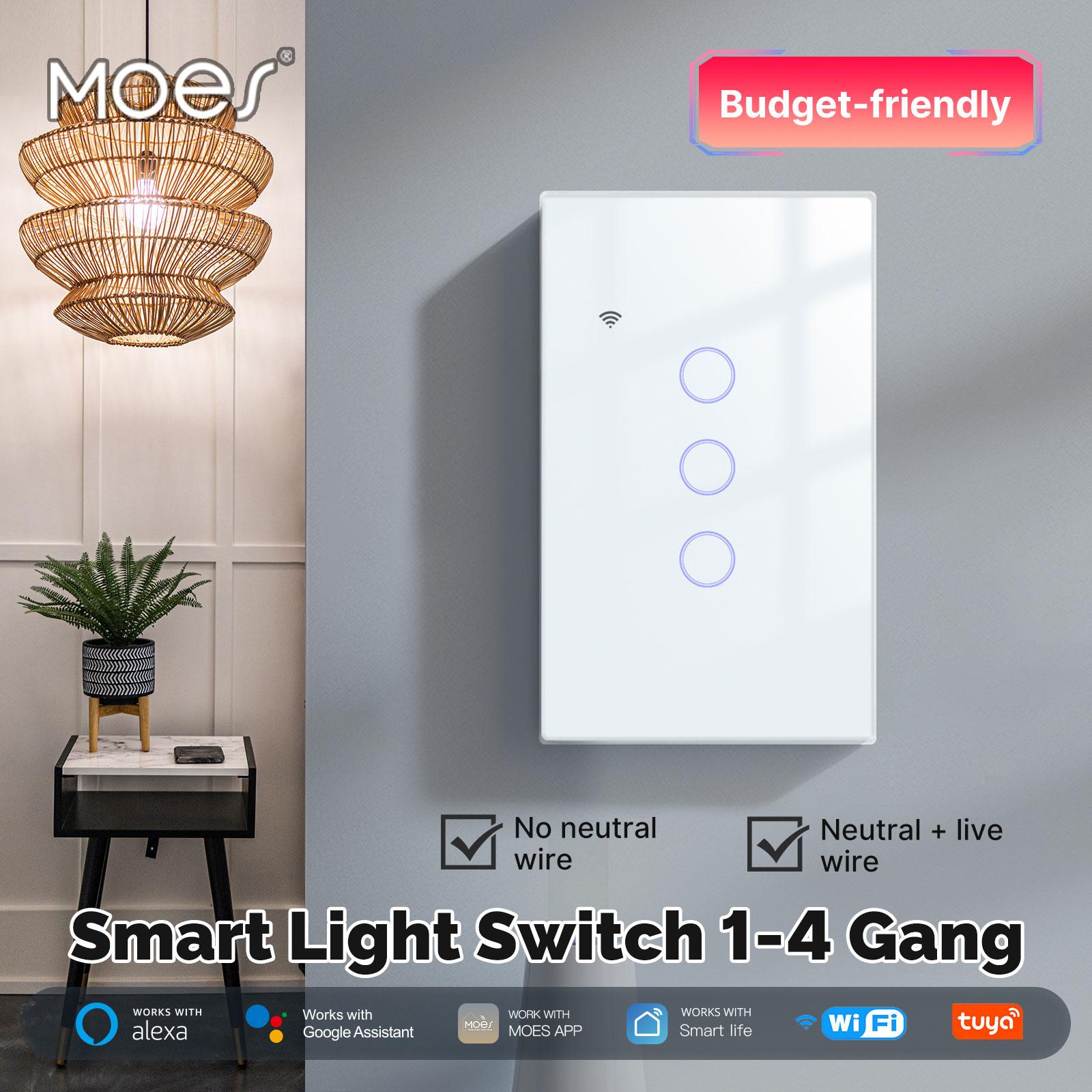 MOES Tuya WiFi Smart Light Swi - Smart Home Remote Control avis et prix