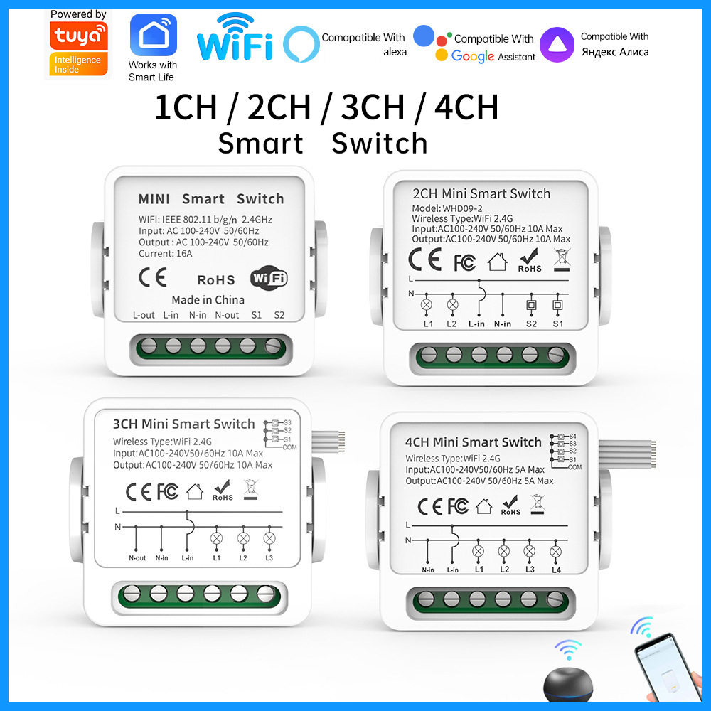 Tuya WiFi Smart Switch 1/2/3/4 - Smart Home Button avis et prix