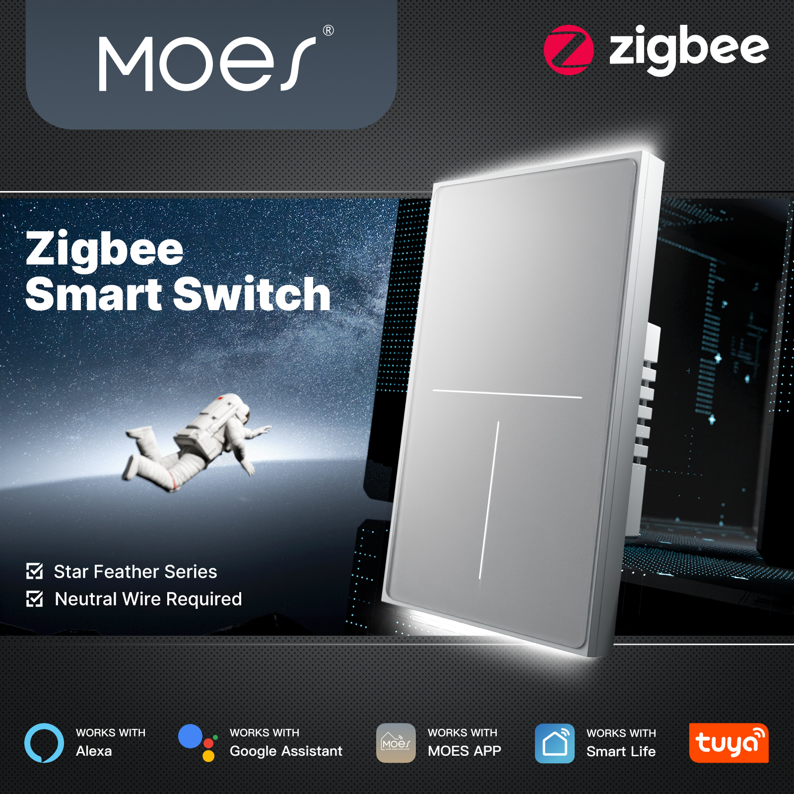 MOES Tuya ZigBee Star Feather  - Smart Home Button avis et prix