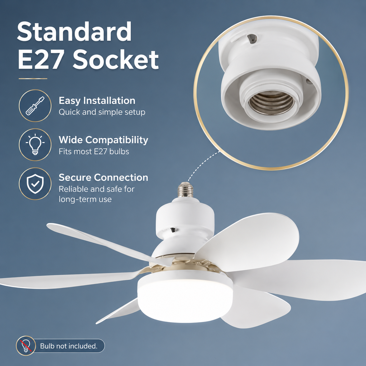 E27 base household silent ceil - Smart Ceiling Fan avis et prix