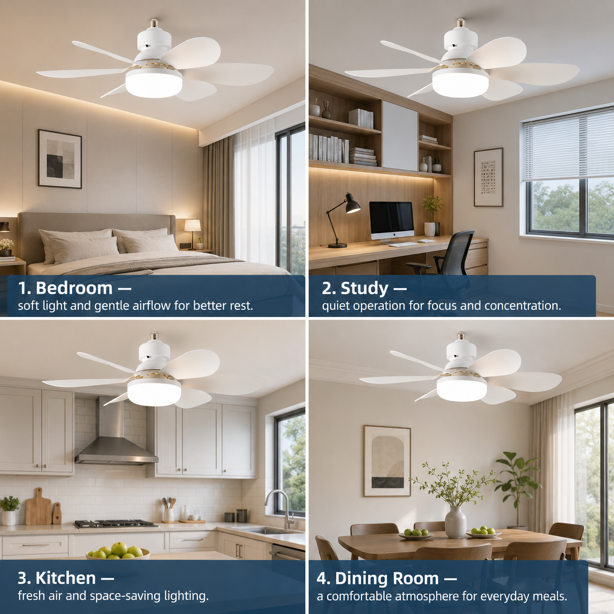 E27 base household silent ceil - Smart Ceiling Fan avis et prix