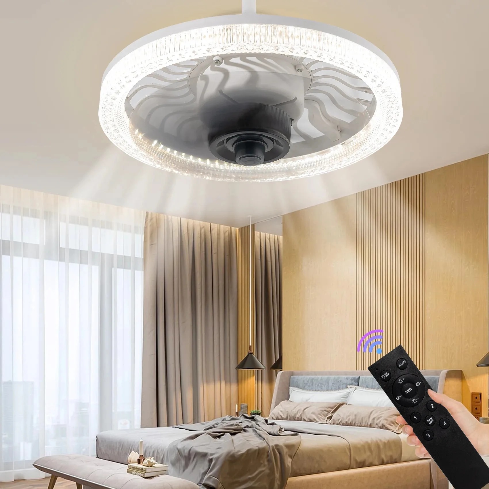 Smart LED Ceiling Fan Light wi - Smart Ceiling Fan avis et prix