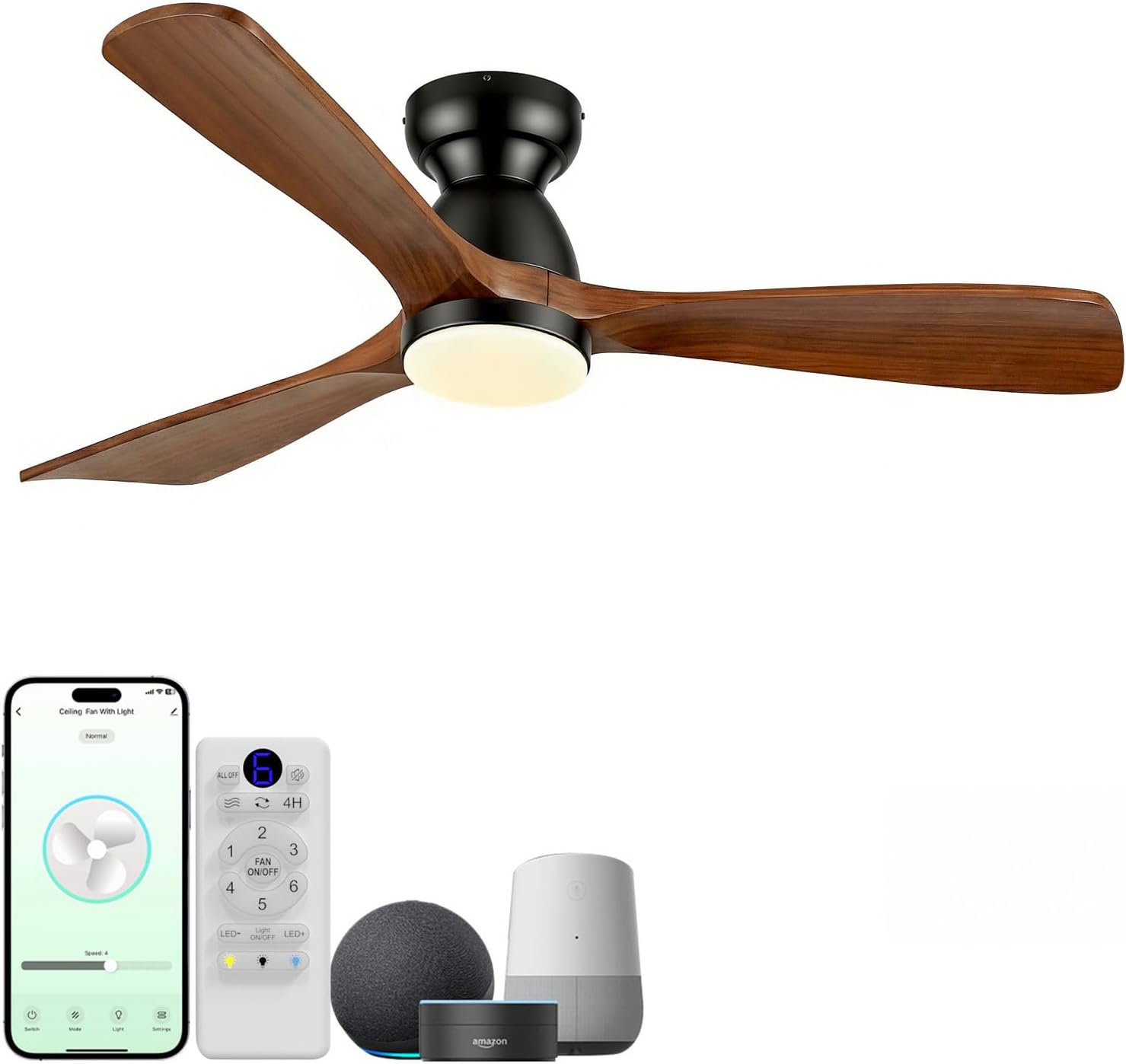 52in Smart Flush Mount Ceiling - Smart Ceiling Fan avis et prix