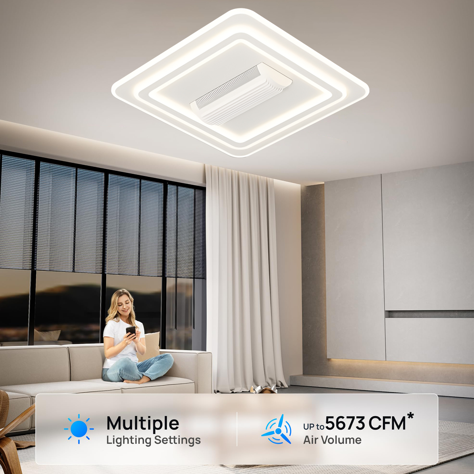 Modern Ceiling Fan with Light  - Smart Ceiling Fan avis et prix