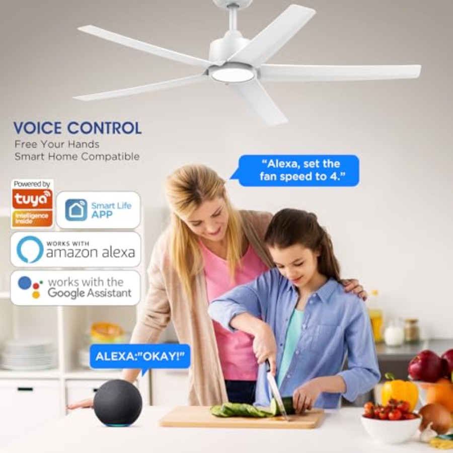 52 Inch Smart Ceiling Fan with - Smart Ceiling Fan avis et prix