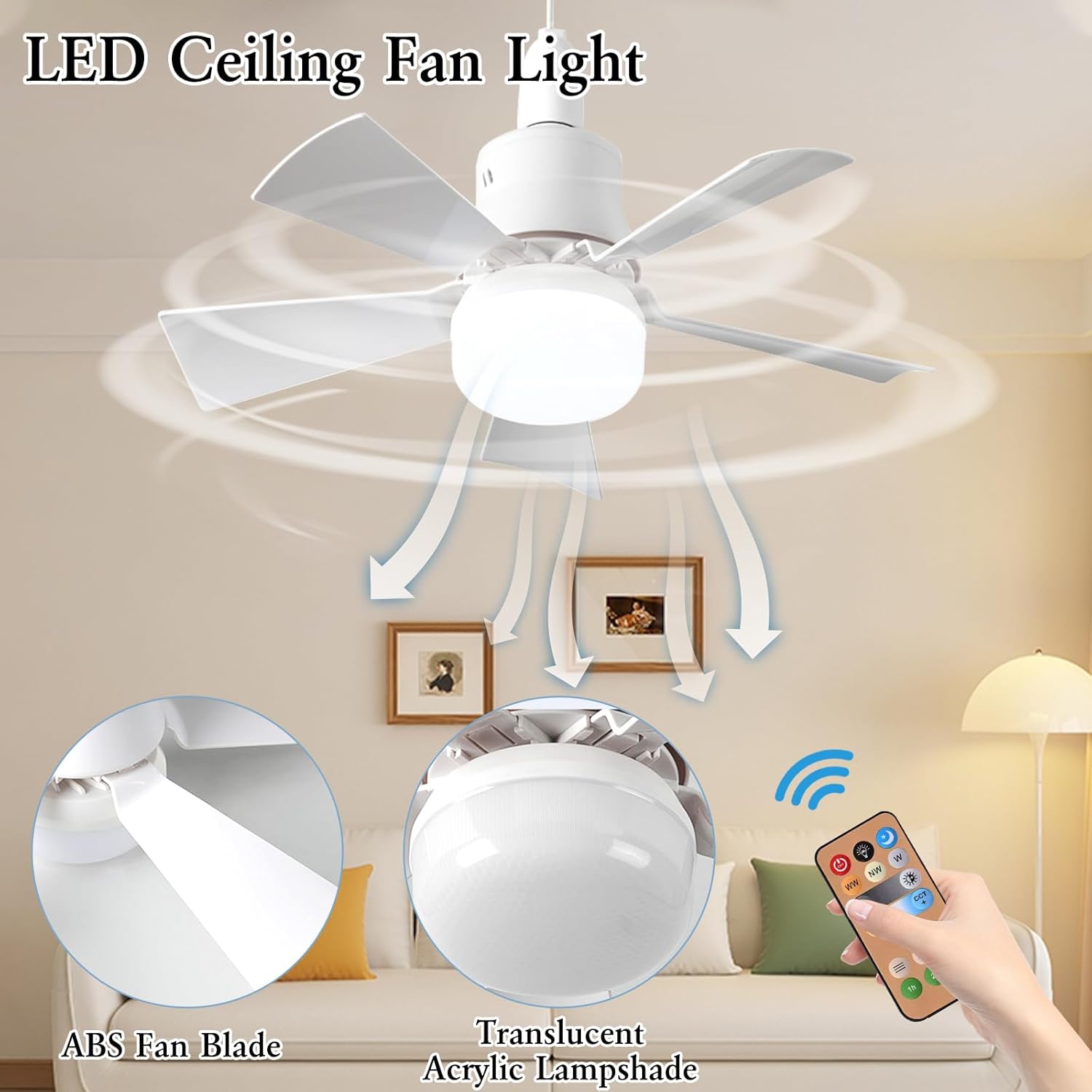 LED Ceiling Fan With Light E27 - Smart Ceiling Fan avis et prix