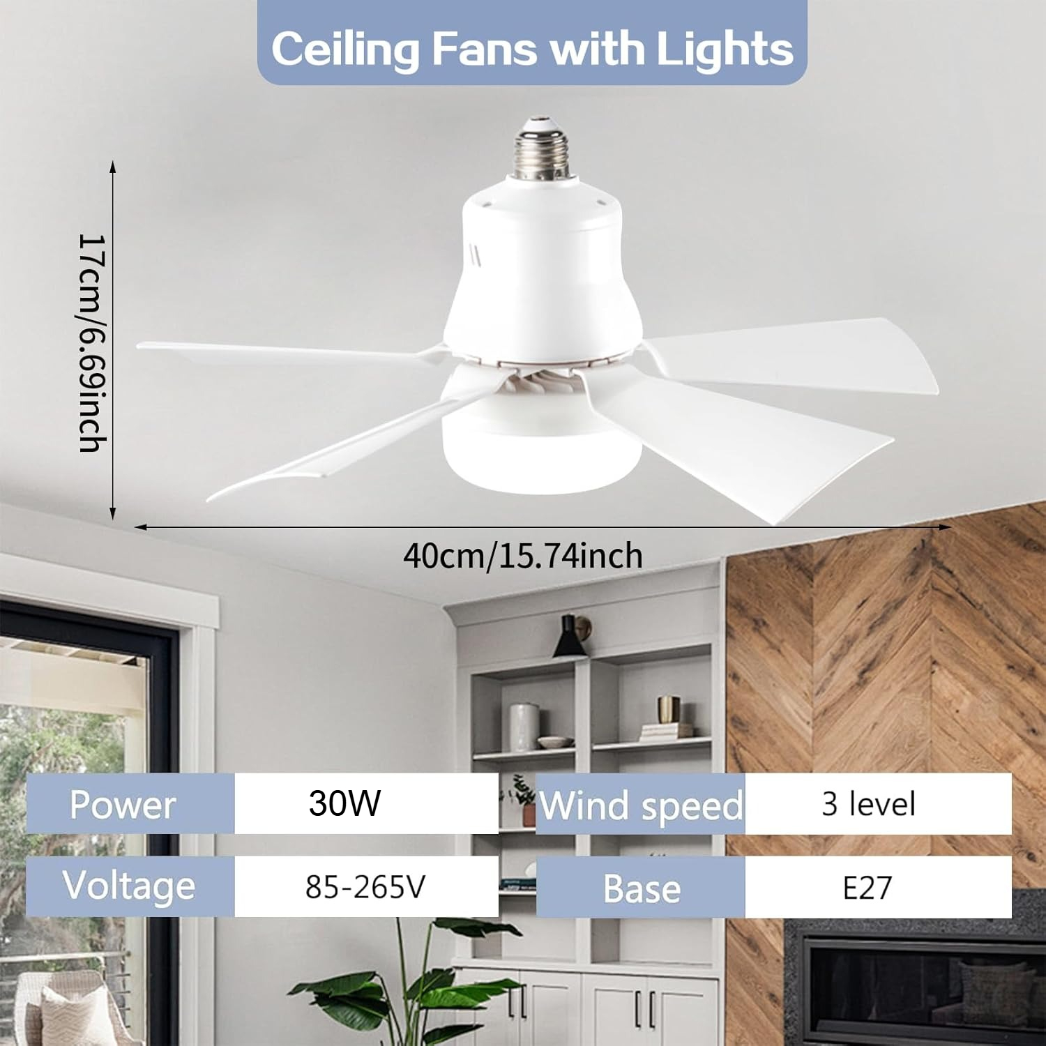 LED Ceiling Fan With Light E27 - Smart Ceiling Fan avis et prix