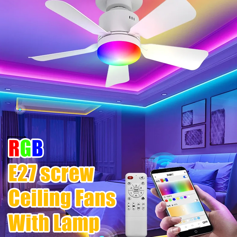 RGB LED Ceiling Fan Lamps E27  - Smart Ceiling Fan avis et prix