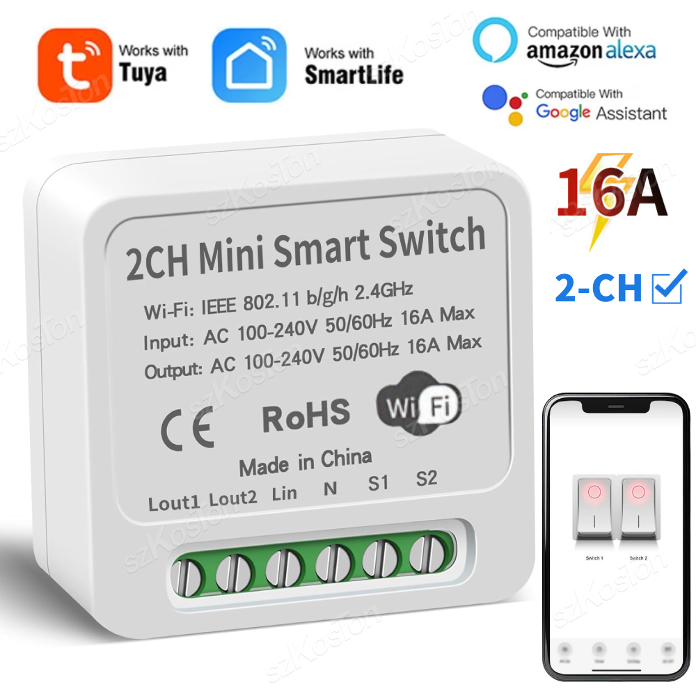 16A Tuya WiFi Smart Switch Mod - Smart Home Web avis et prix