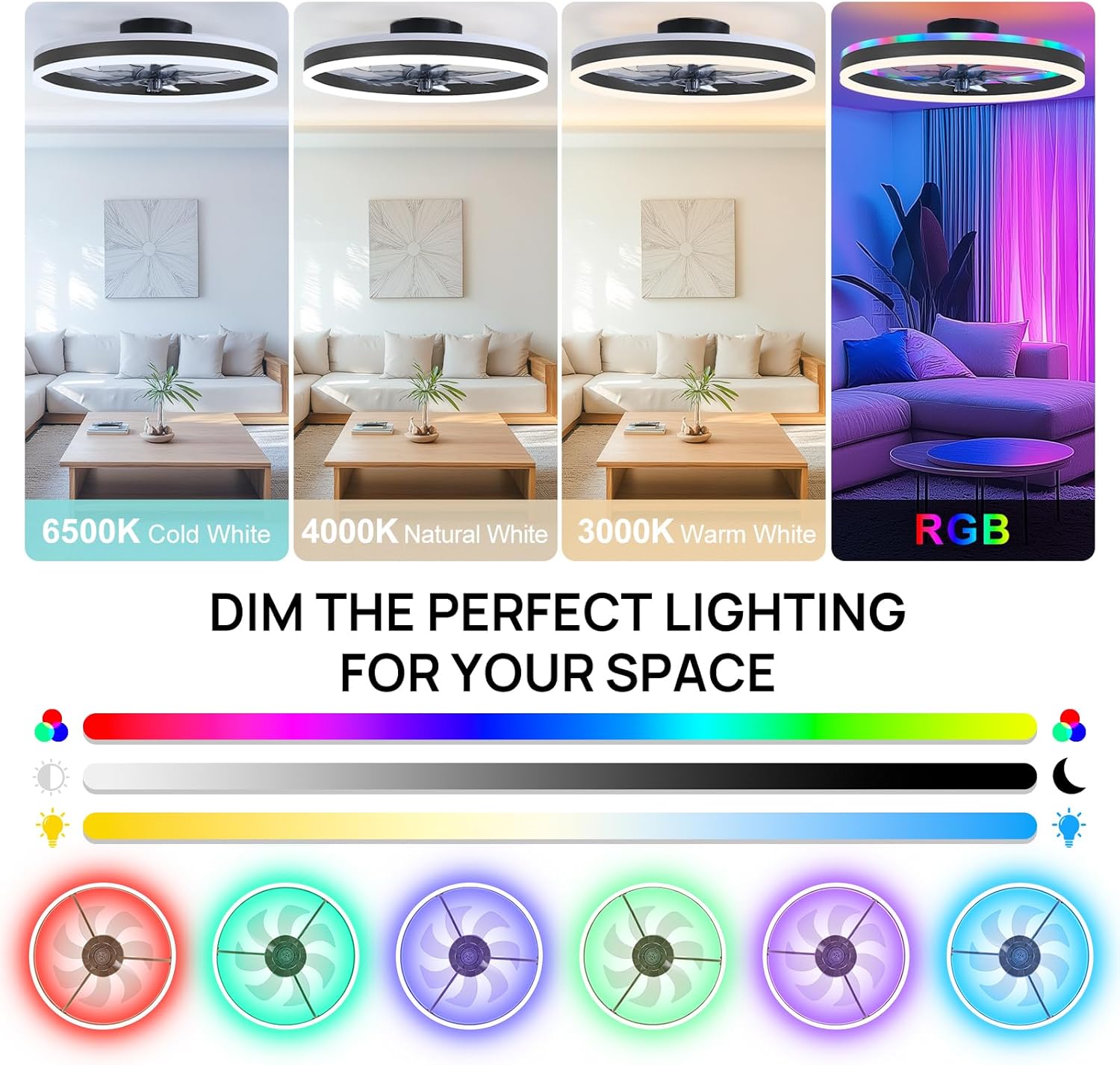RGB Smart Ceiling Fan Light 6- - Smart Ceiling Fan avis et prix