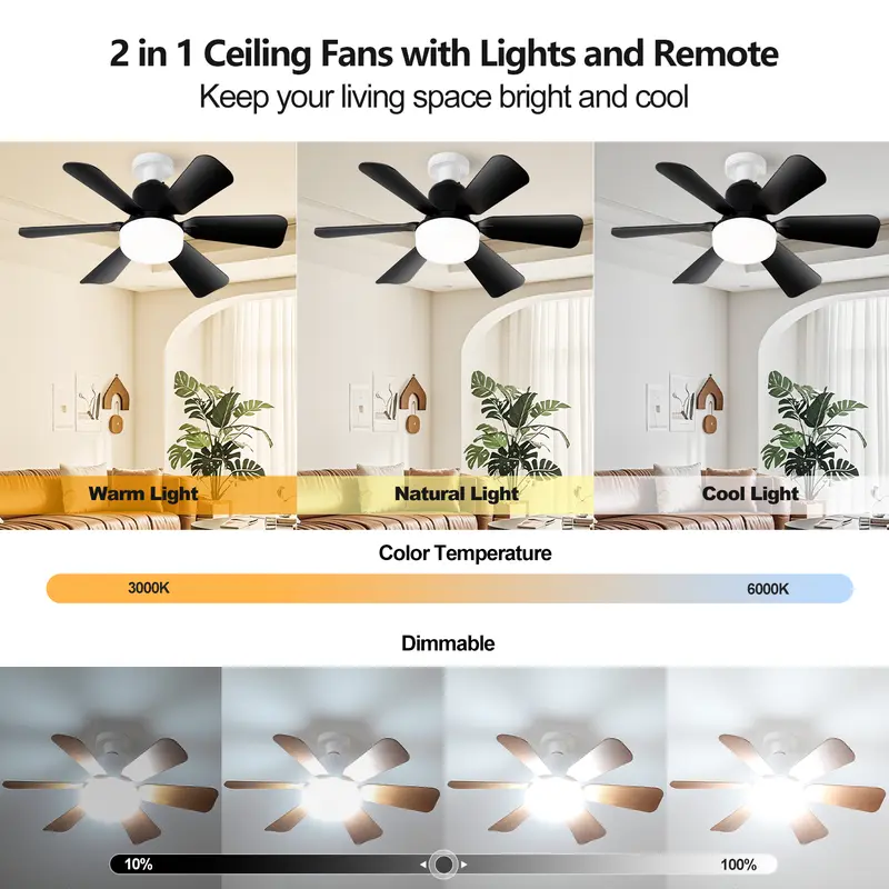 40W Ceiling Fan with Remote Co - Smart Ceiling Fan avis et prix