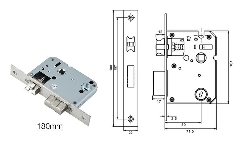 5050 stainless steel mortise w - Smart Home Door Lock avis et prix