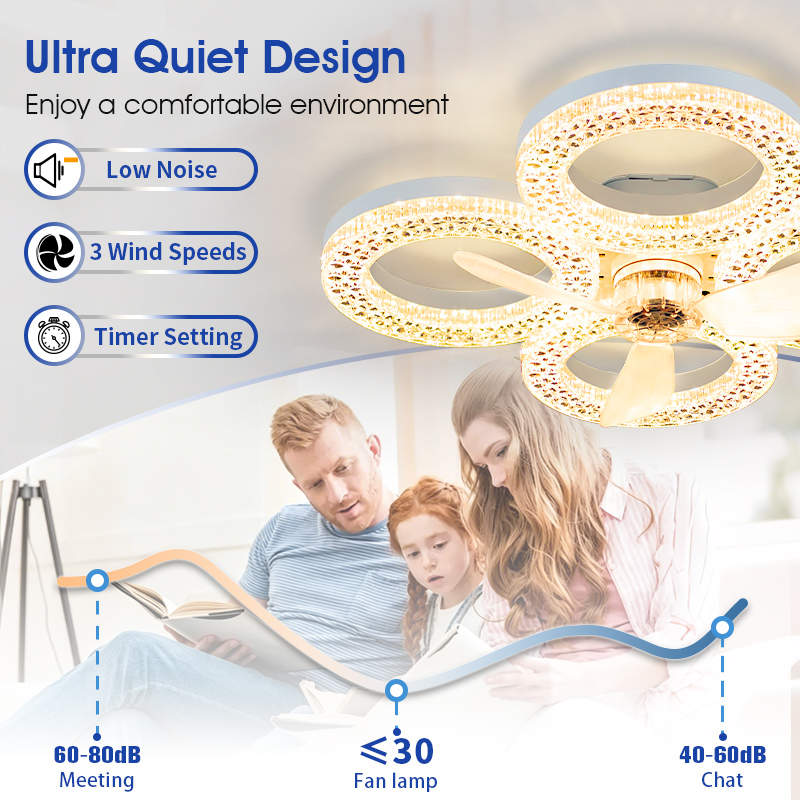 Modern Ceiling Fan with Light  - Smart Ceiling Fan avis et prix