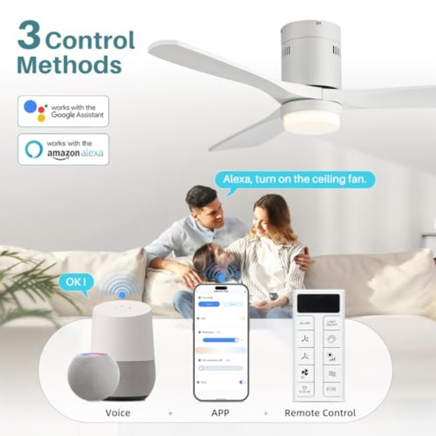 52 Inch Smart Ceiling Fan with - Smart Ceiling Fan avis et prix