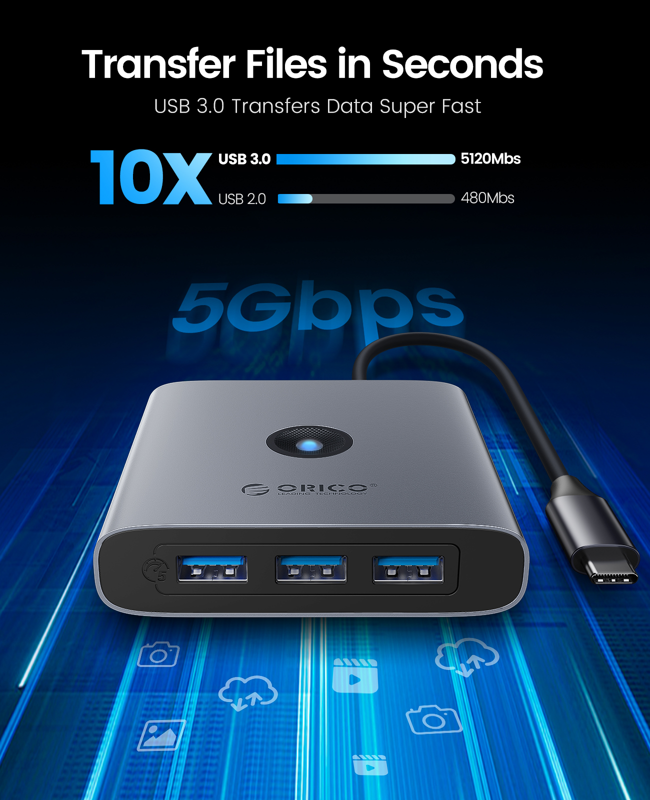 ORICO USB 3.0 Adapter HUB Type - Smart Home Hub Xiaomi avis et prix