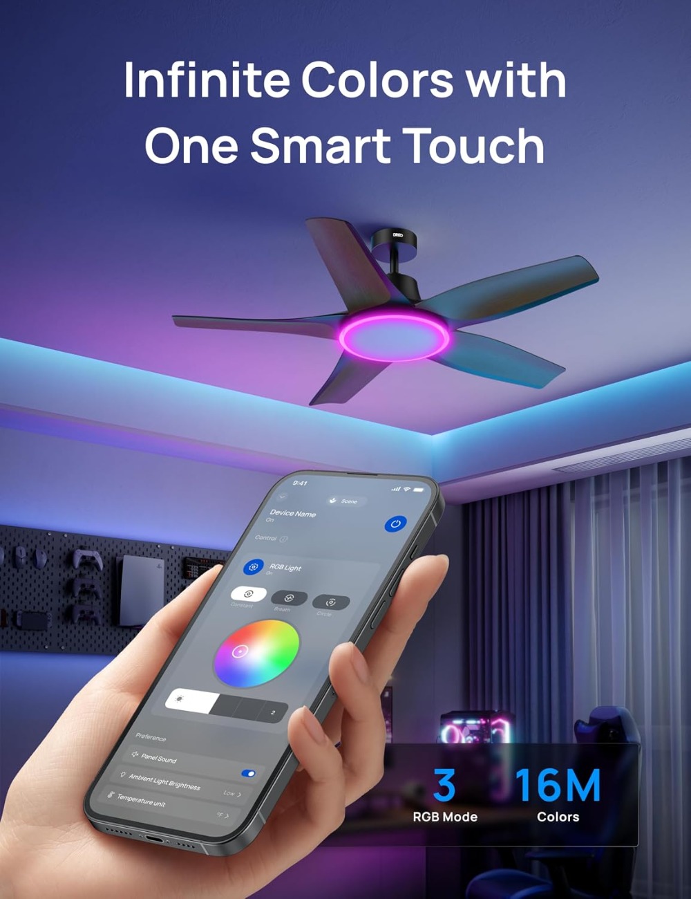 Smart Ceiling Fan with Lights, - Smart Ceiling Fan avis et prix