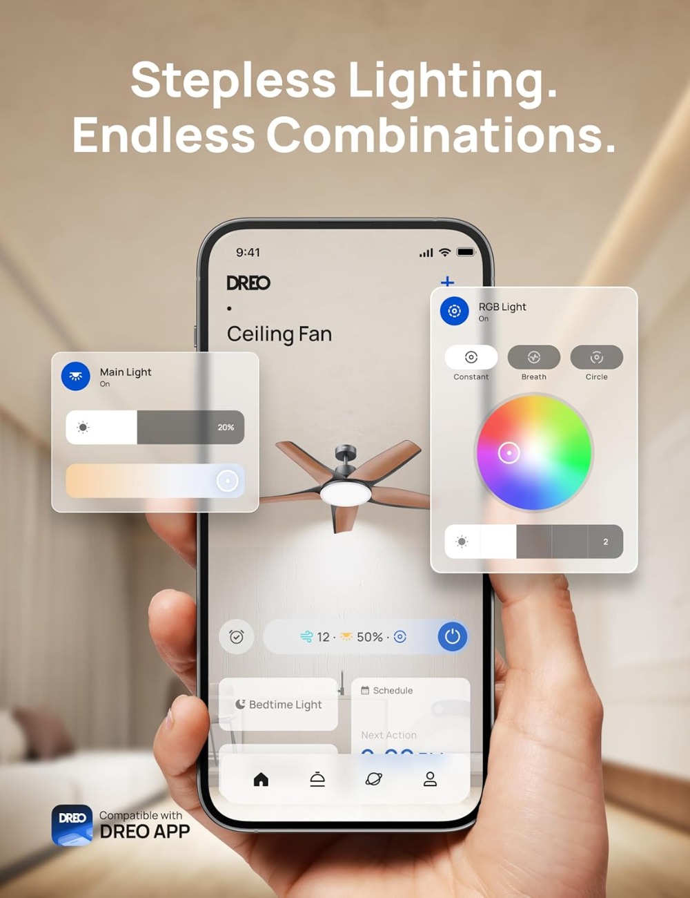 Smart Ceiling Fan with Lights, - Smart Ceiling Fan avis et prix